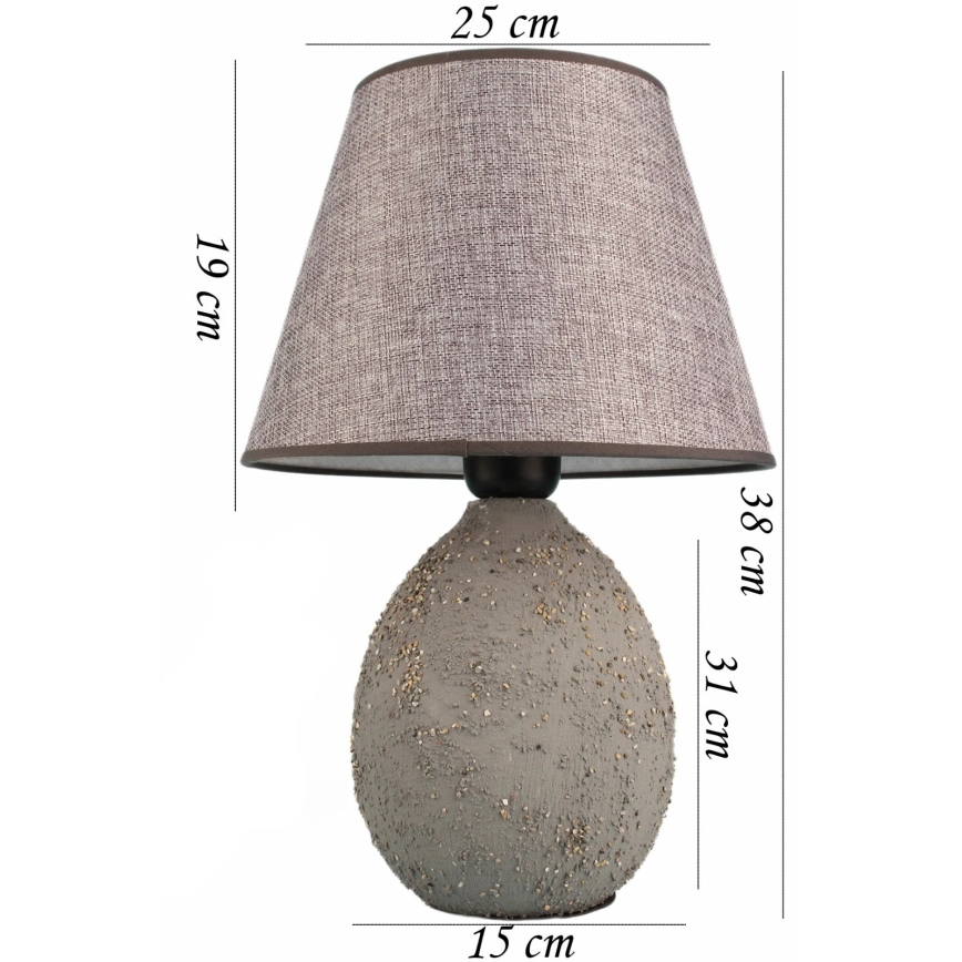Lampa stołowa RAMZES 1xE27/40W/230V szara