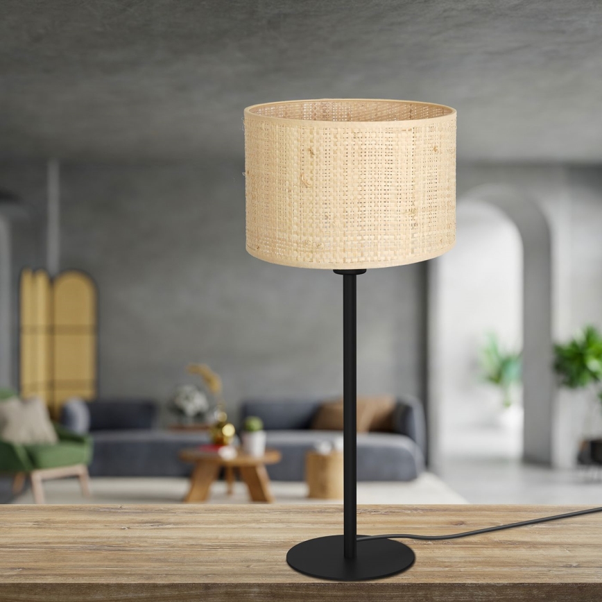 Lampa stołowa RATTAN 1xE27/60W/230V śr. 25 cm rattan