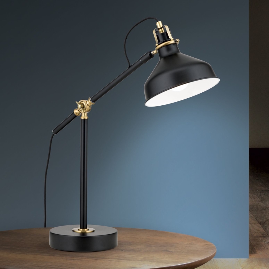 Lampa stołowa SCHILLER 1xE27/40W/230V czarny/brąz