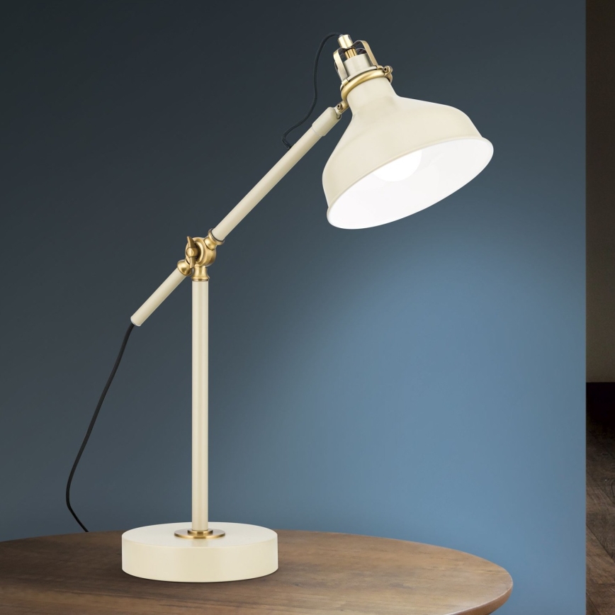 Lampa stołowa SCHILLER 1xE27/40W/230V kremowy/brąz