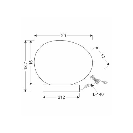 Lampa stołowa STONES 1xE27/40W/230V