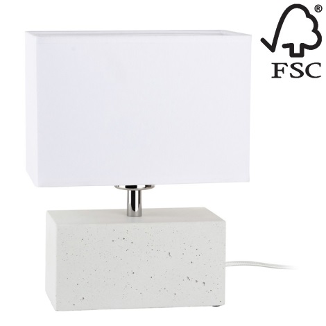 Lampa stołowa STRONG DOUBLE 1xE27/25W/230V beton - certyfikat FSC
