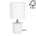 Lampa stołowa STRONG ROUND 1xE27/25W/230V beton - certyfikat FSC