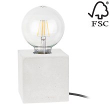 Lampa stołowa STRONG SQUARE 1xE27/25W/230V beton - certyfikat FSC