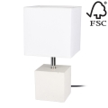 Lampa stołowa STRONG SQUARE 1xE27/25W/230V beton - certyfikat FSC