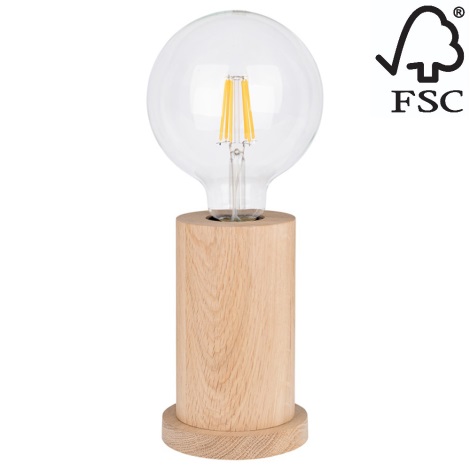 Lampa stołowa TASSE 1xE27/25W/230V dąb - certyfikat FSC