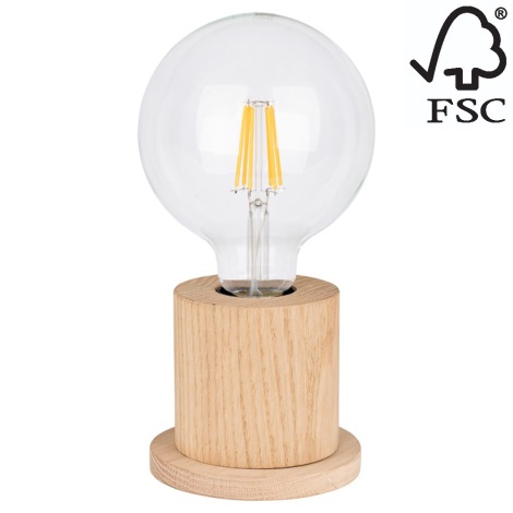 Lampa stołowa TASSE 1xE27/25W/230V dąb - certyfikat FSC