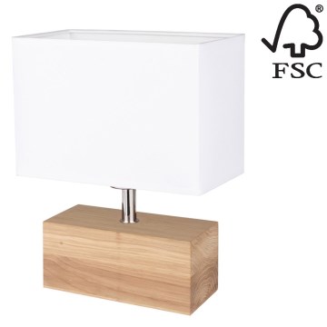 Lampa stołowa THEO 1xE27/25W/230V dąb - certyfikat FSC