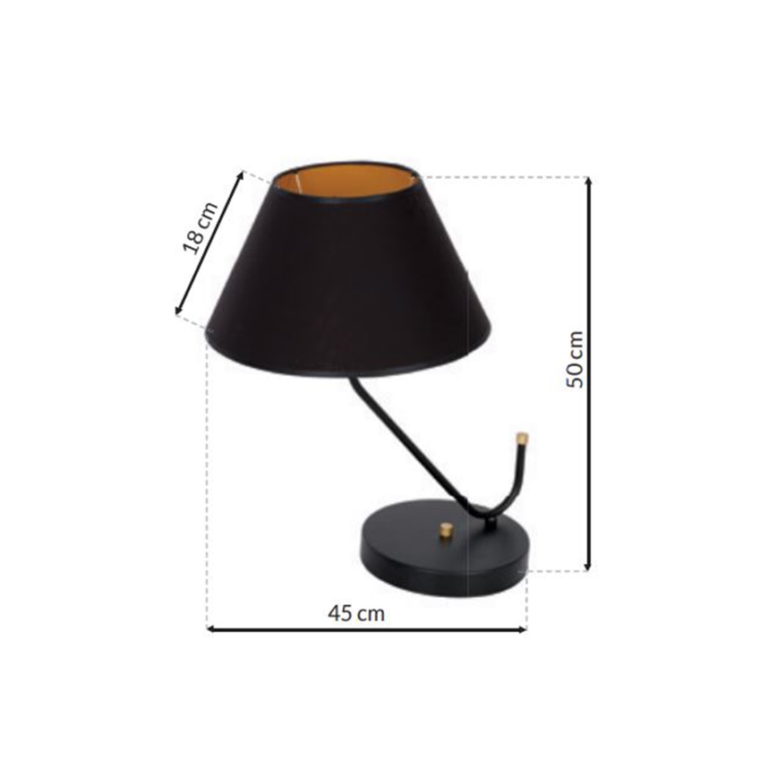 Lampa stołowa VICTORIA 1xE27/60W/230V czarny