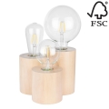 Lampa stołowa VINCENT 3xE27/15W/230V brzoza - certyfikat FSC