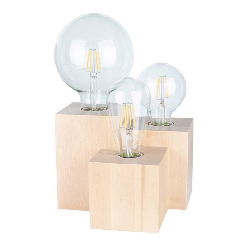 Lampa stołowa VINCENT 3xE27/15W/230V brzoza