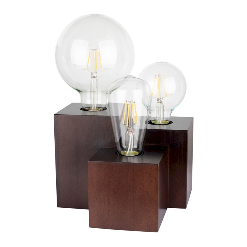 Lampa stołowa VINCENT 3xE27/15W/230V buk