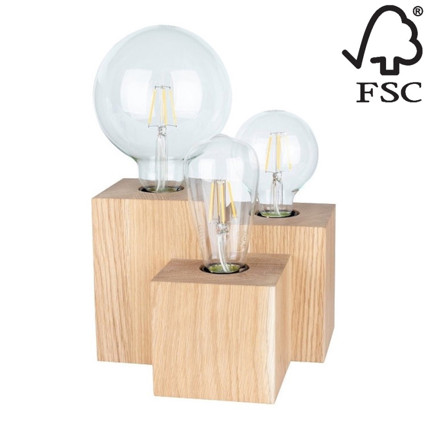 Lampa stołowa VINCENT 3xE27/15W/230V - certyfikat FSC