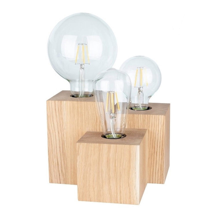 Lampa stołowa VINCENT 3xE27/15W/230V dąb