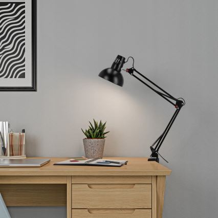 Lampa stołowa z klipsem 1xE27/60W/230V czarna