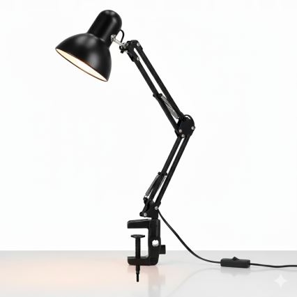 Lampa stołowa z klipsem 1xE27/60W/230V czarna