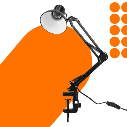 Lampa stołowa z klipsem 1xE27/60W/230V czarna