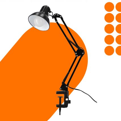 Lampa stołowa z klipsem 1xE27/60W/230V czarna