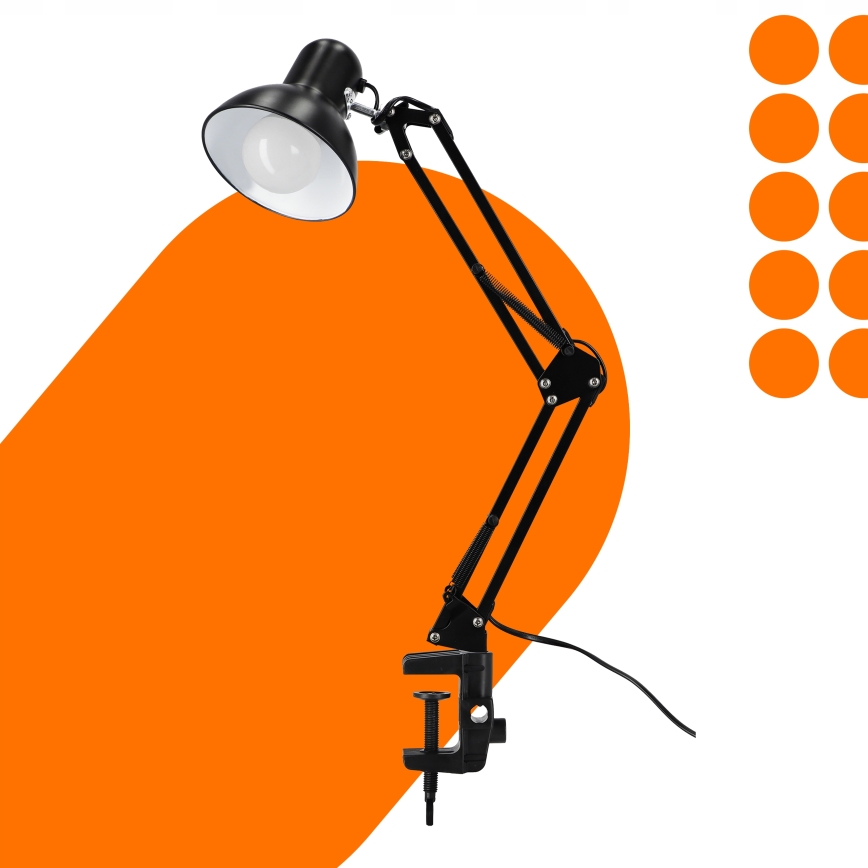 Lampa stołowa z klipsem 1xE27/60W/230V czarna