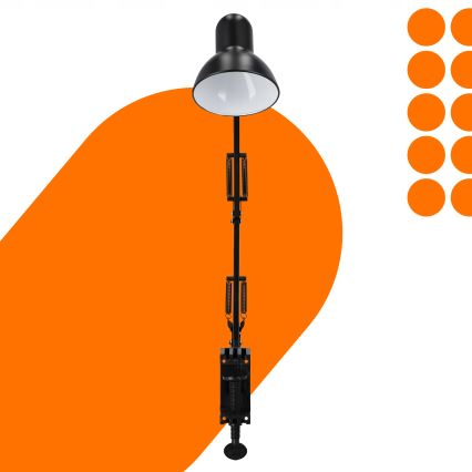 Lampa stołowa z klipsem 1xE27/60W/230V czarna
