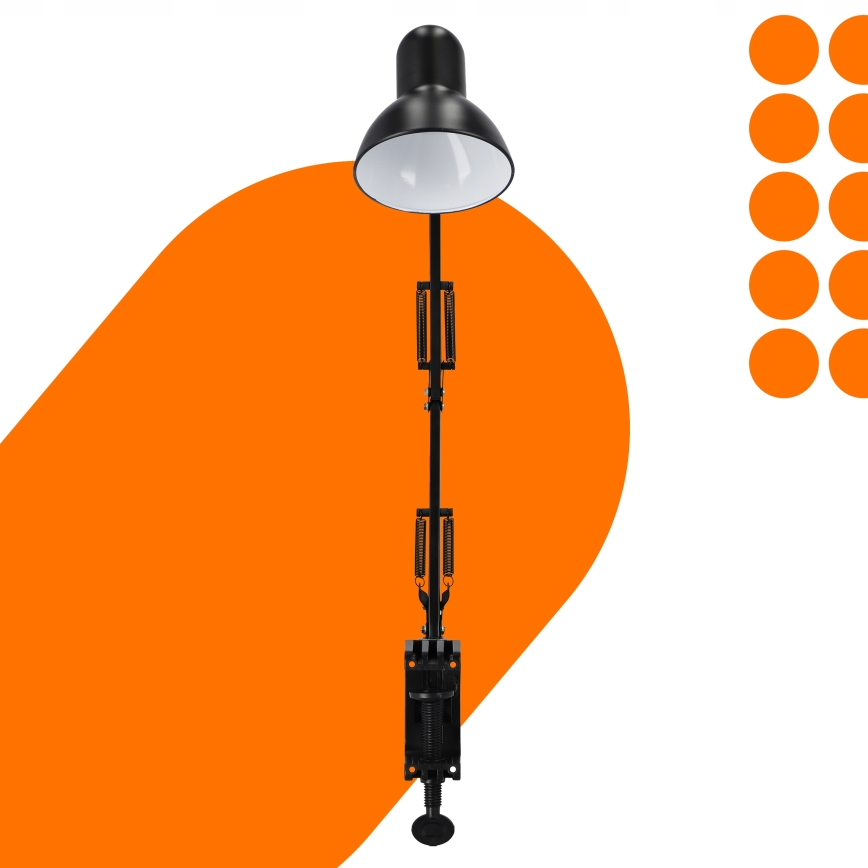Lampa stołowa z klipsem 1xE27/60W/230V czarna