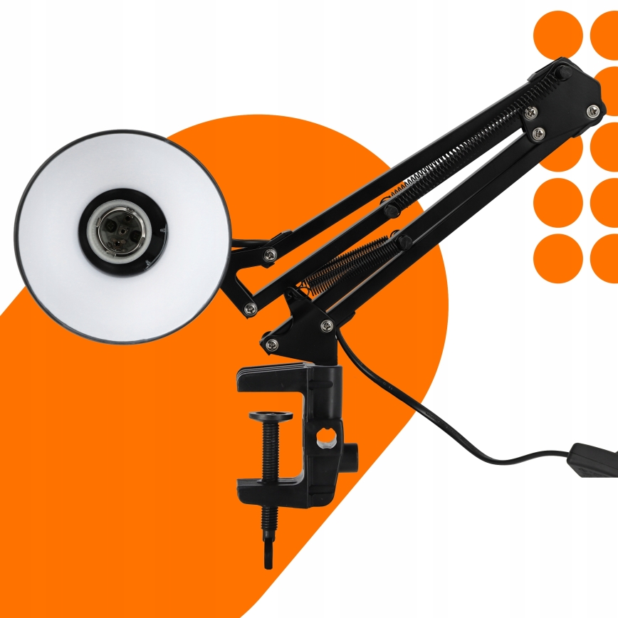 Lampa stołowa z klipsem 1xE27/60W/230V czarna