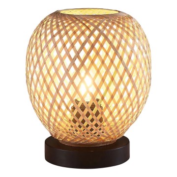 Lampa stołowa ZANZIBAR 1xE27/20W/230V śr. 18 cm bambus