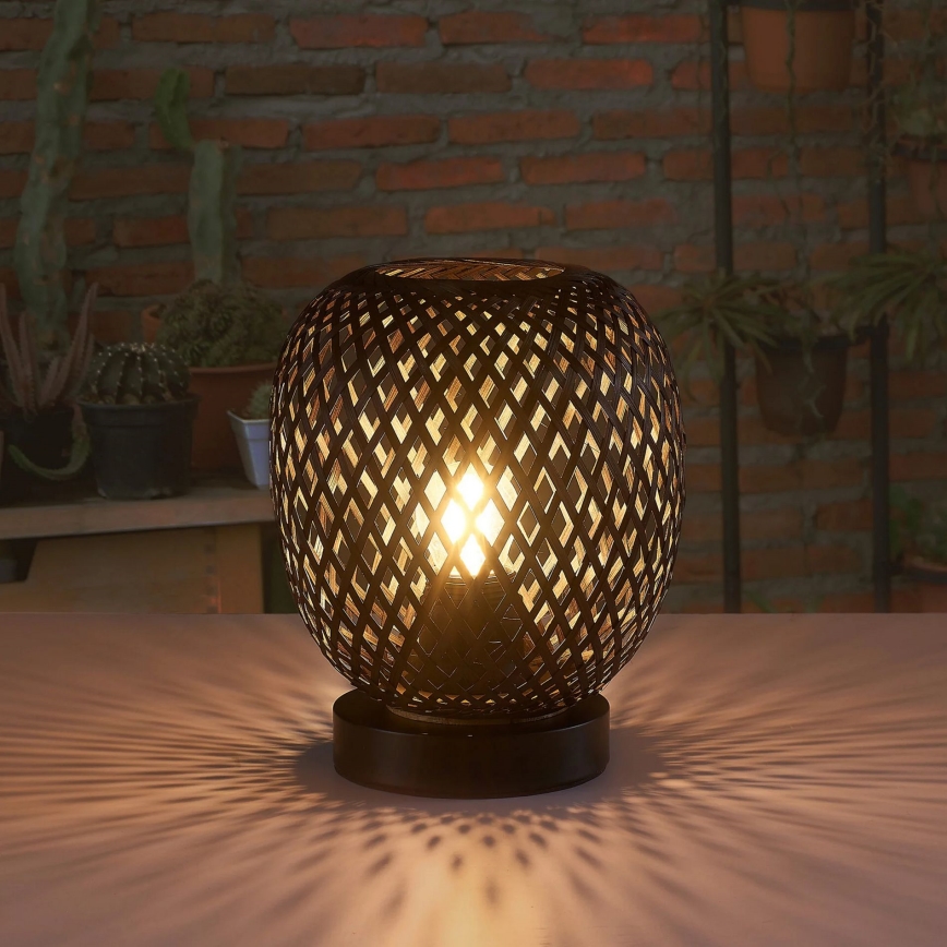 Lampa stołowa ZANZIBAR 1xE27/20W/230V śr. 18 cm bambus