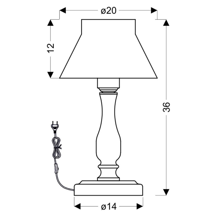 Lampa stołowa ZEFIR 1xE27/40W/230V