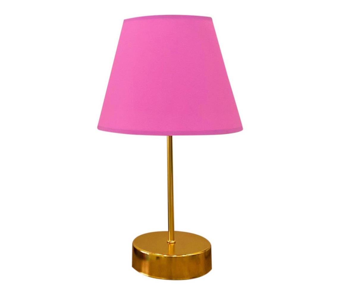 Lampa stołowa 1xE27/60W/230V różowa/miedź