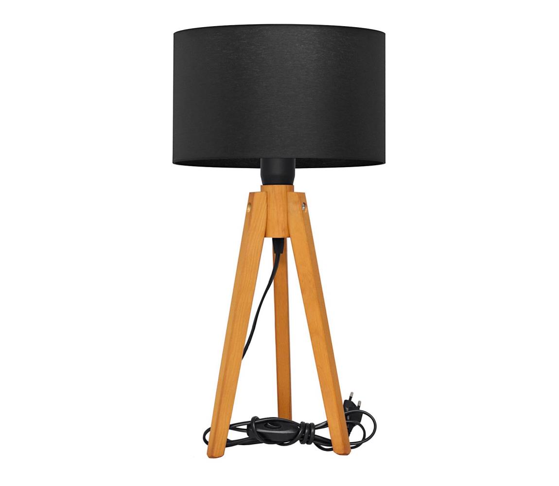 Lampa stołowa ALBA 1xE27/15W/230V czarne/dąb
