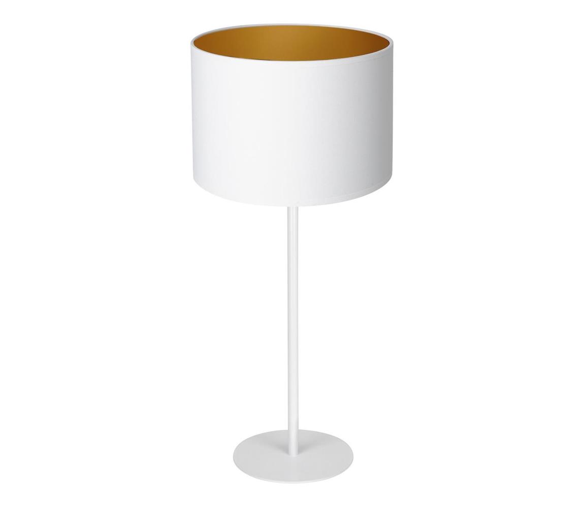 Lampa stołowa ARDEN 1xE27/60W/230V śr. 25 cm biały/złoty