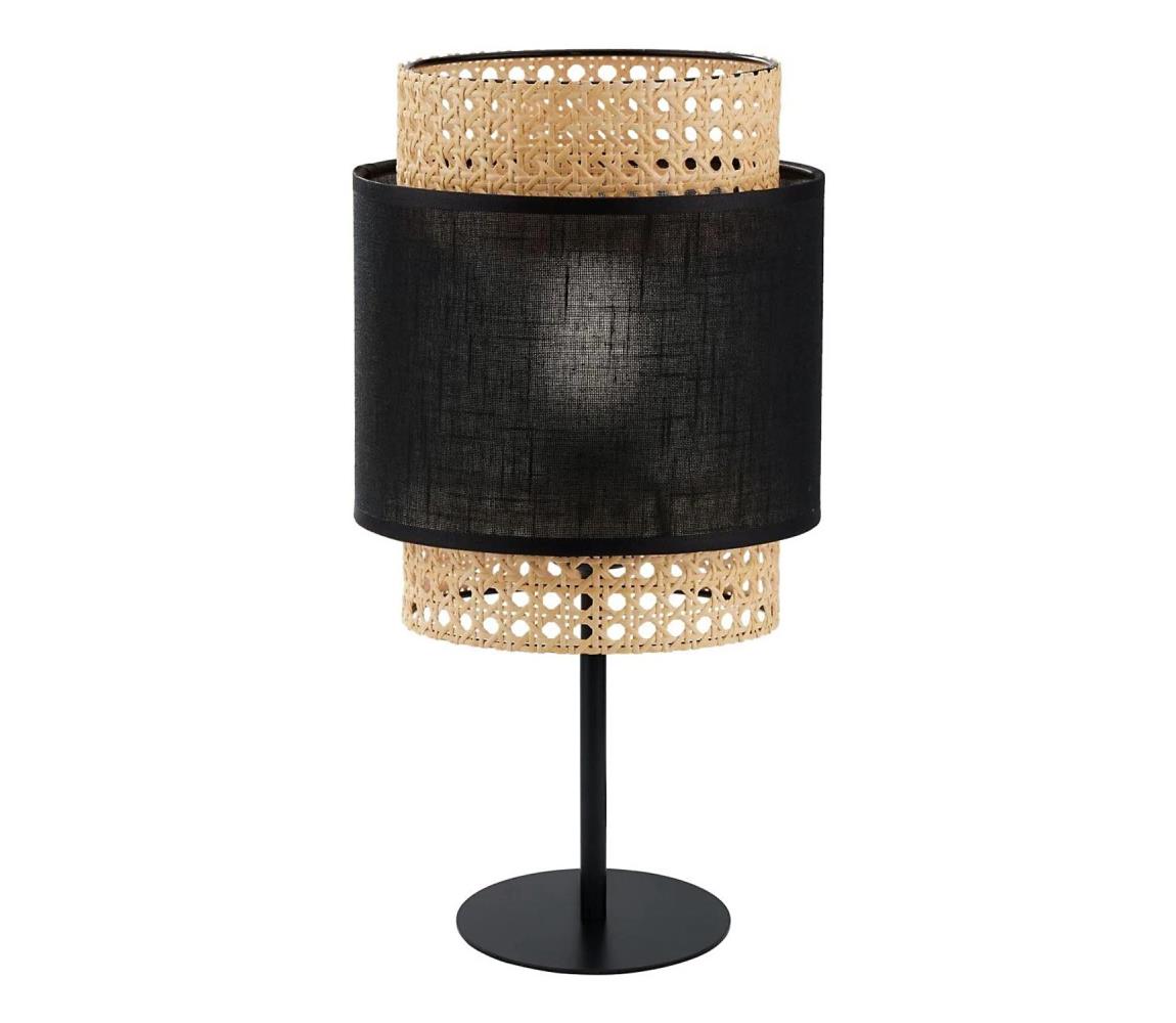 Lampa stołowa BOHO 1xE27/15W/230V czarna/rattan