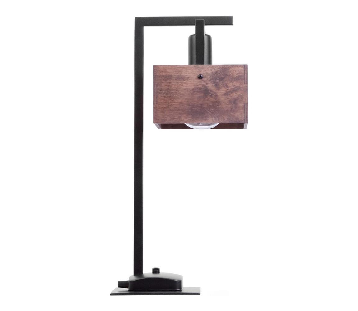 Lampa stołowa DAKOTA 1xE27/60W/230V drewno/czarna