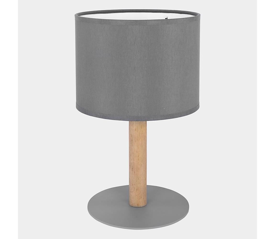 Lampa stołowa DEVA 1xE27/15W/230V szara/drewno