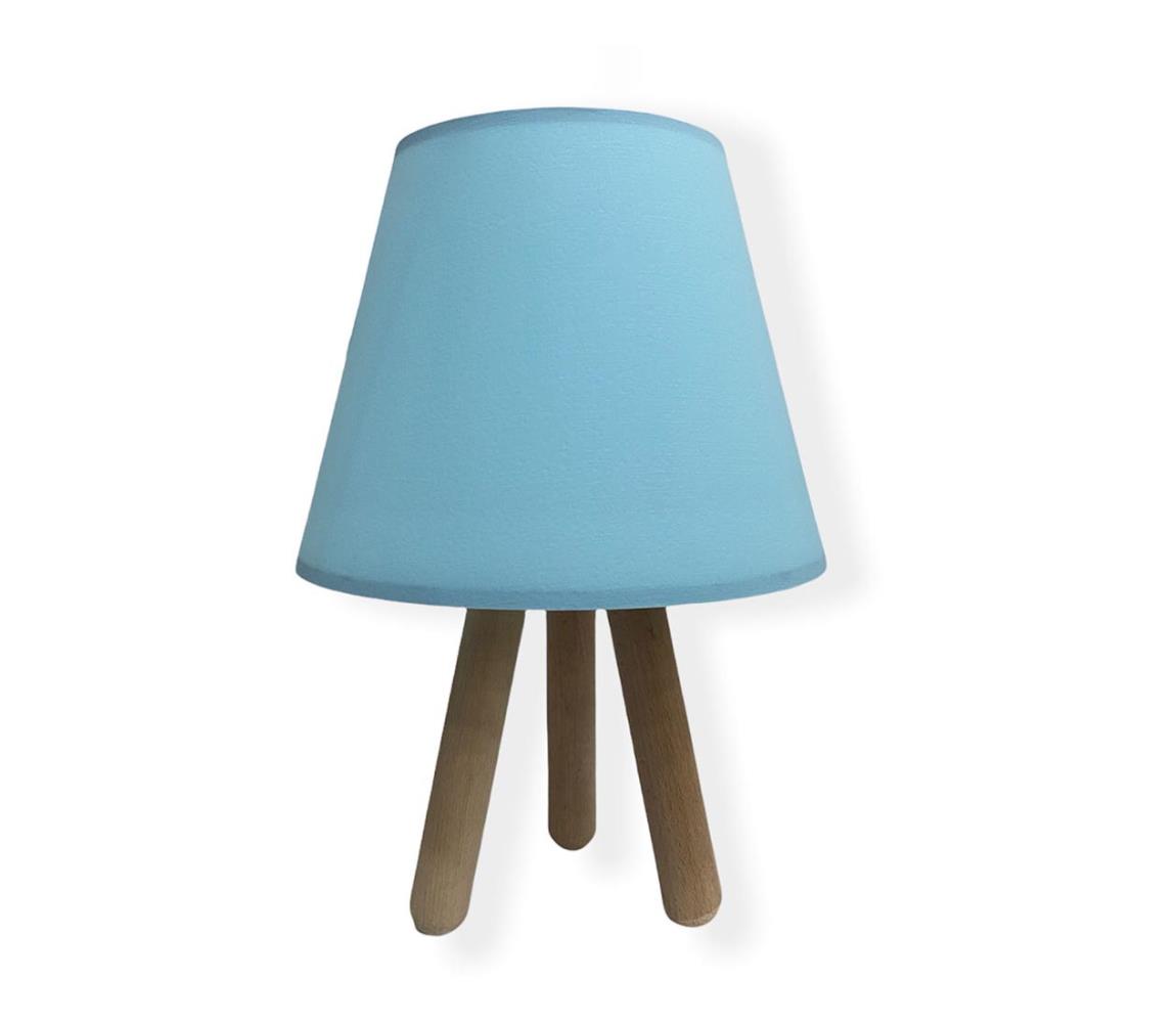 Lampa stołowa WOOD 1xE27/60W/230V niebieska