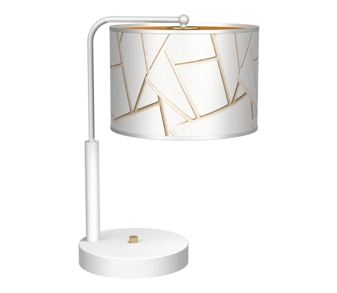 Lampa stołowa ZIGGY 1xE27/60W/230V biała/złota
