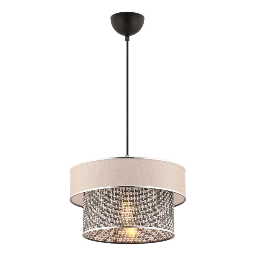 Lampa su linką ERO 1xE27/60W/230V kremowa/szara