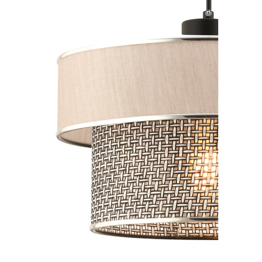 Lampa su linką ERO 1xE27/60W/230V kremowa/szara