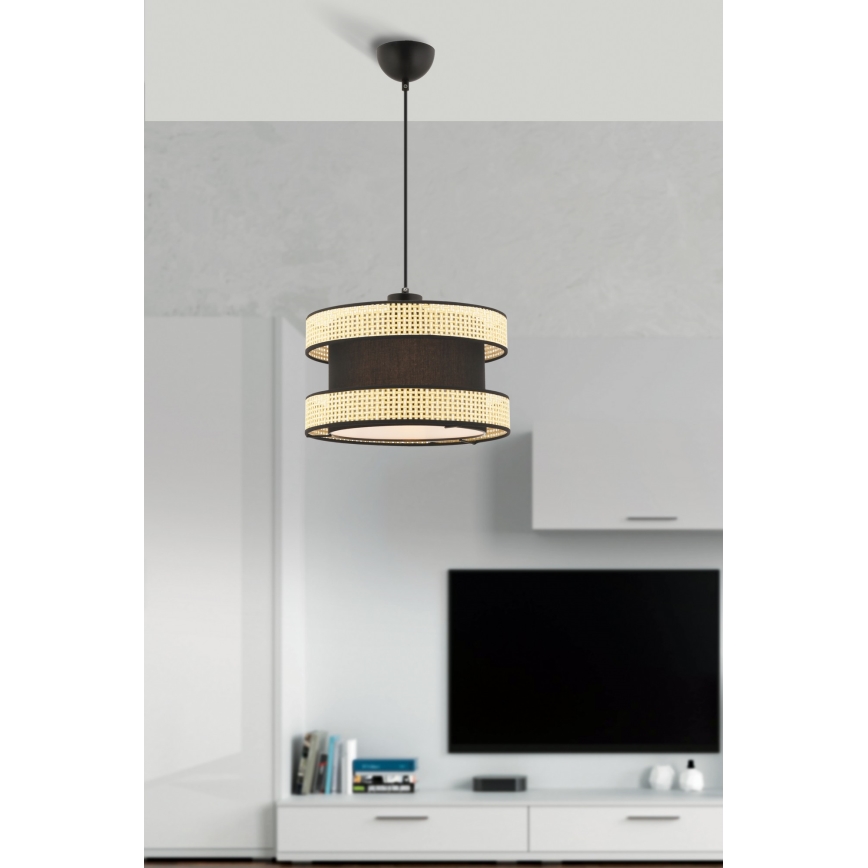 Lampa su linka HALO 1xE27/60W/230V czarna/beżowa