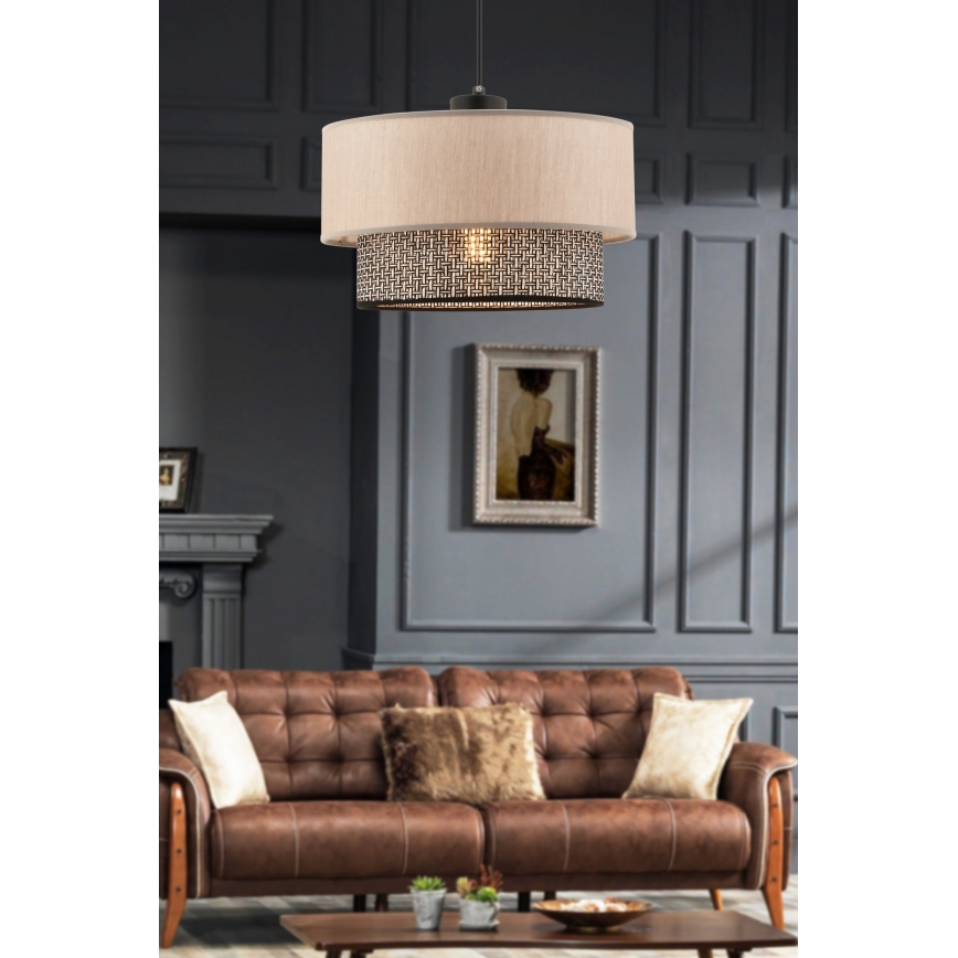 Lampa su suficiente ECHO 1xE27/60W/230V beżowa/szara