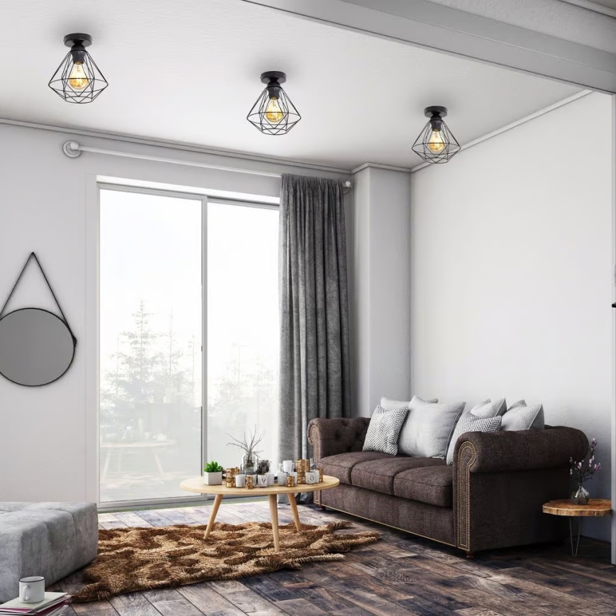 Lampa sufitowa 1x E27/40W/230V czarna