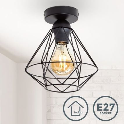 Lampa sufitowa 1x E27/40W/230V czarna