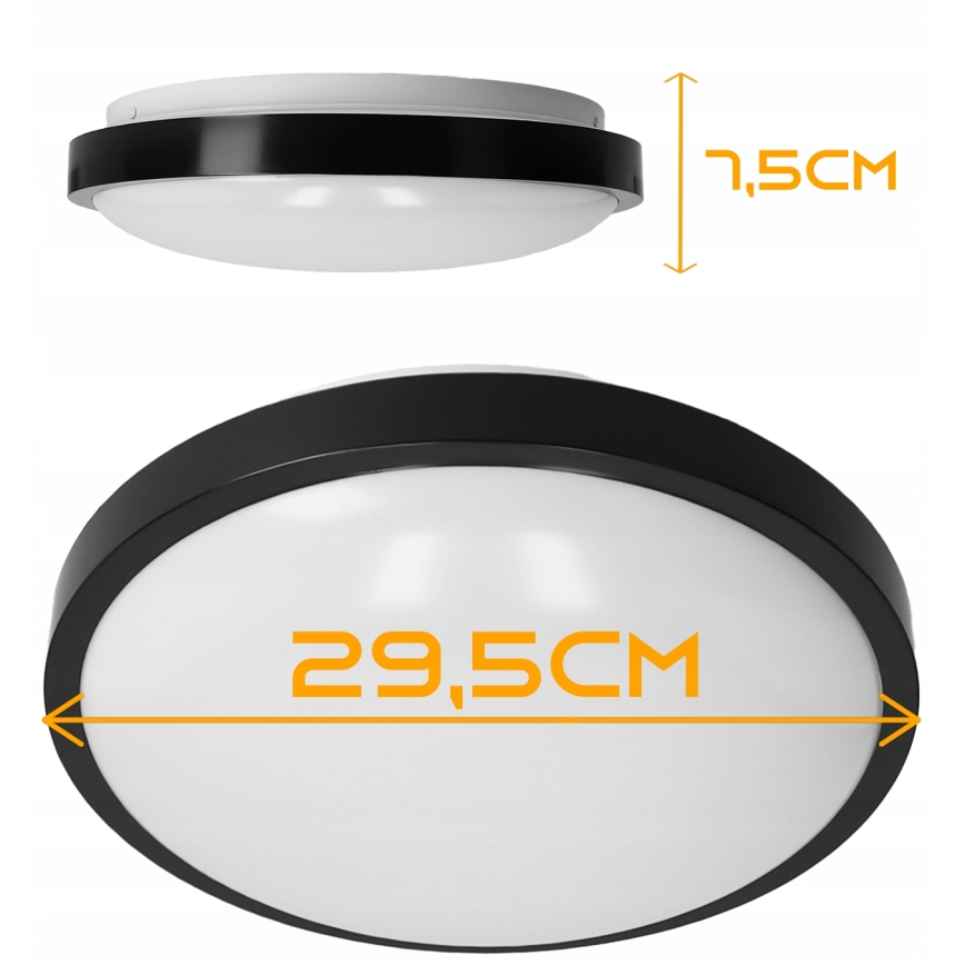 Lampa sufitowa 2xE27/40W/230V śr. 29,5 cm czarna