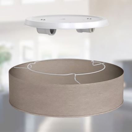 Lampa sufitowa 2xE27/40W/230V Ø 38 cm beżowa