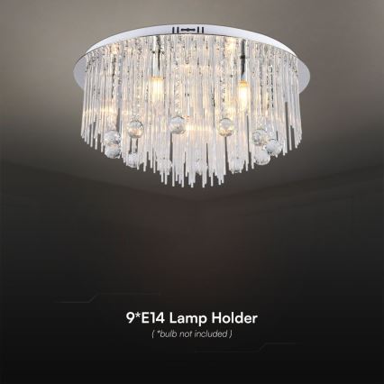 Lampa sufitowa 9xE14/40W/230V śr. 60 cm