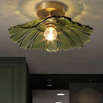 Lampa sufitowa ACRYLIC 1xE27/40W/230V śr. 28 cm złota/zielona