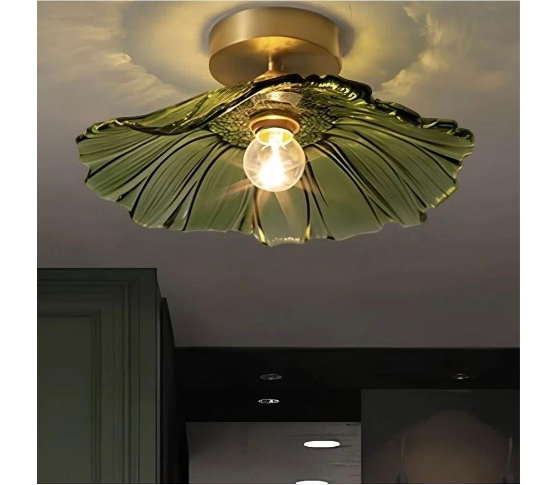 Lampa sufitowa ACRYLIC 1xE27/40W/230V śr. 28 cm złota/zielona