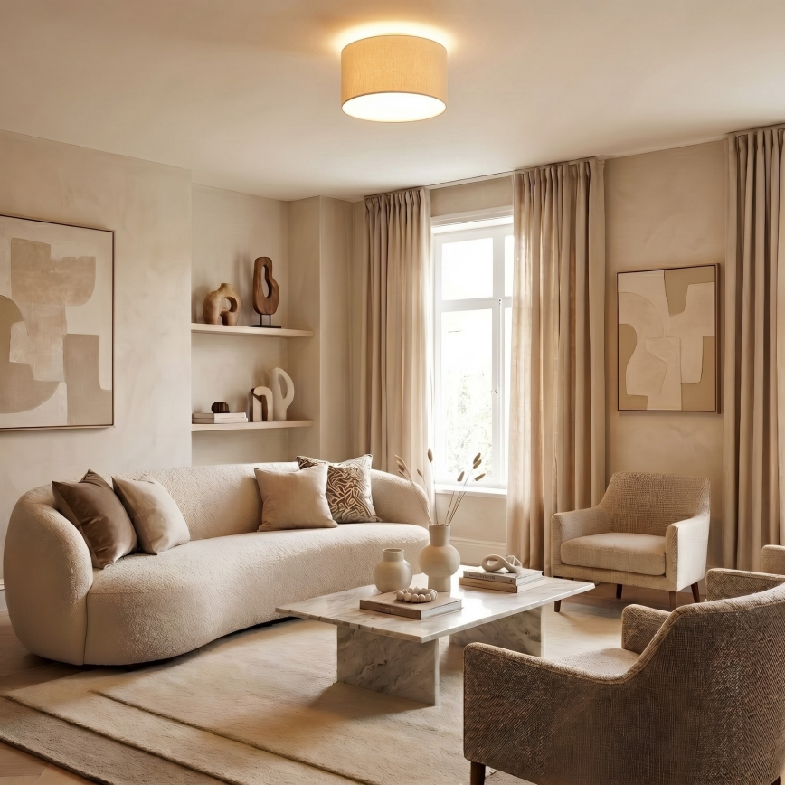 Lampa sufitowa ARDEN 1xE27/15W/230V śr. 25 cm beżowa