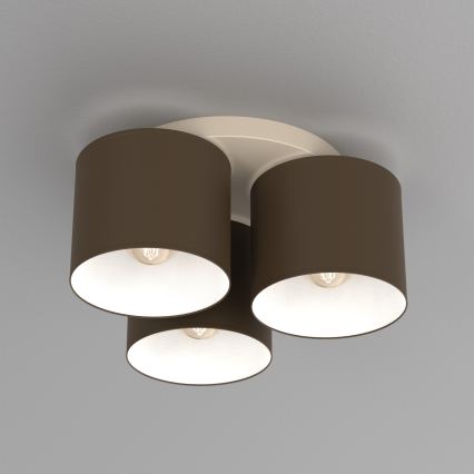 Lampa sufitowa ARDEN 3xE27/15W/230V śr. 30 cm beżowo-brązowa